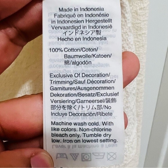 Madewell Texture & Thread Cream Ruffled Mockneck Top Bell Sleeve Women's Medium - Picture 8 of 9